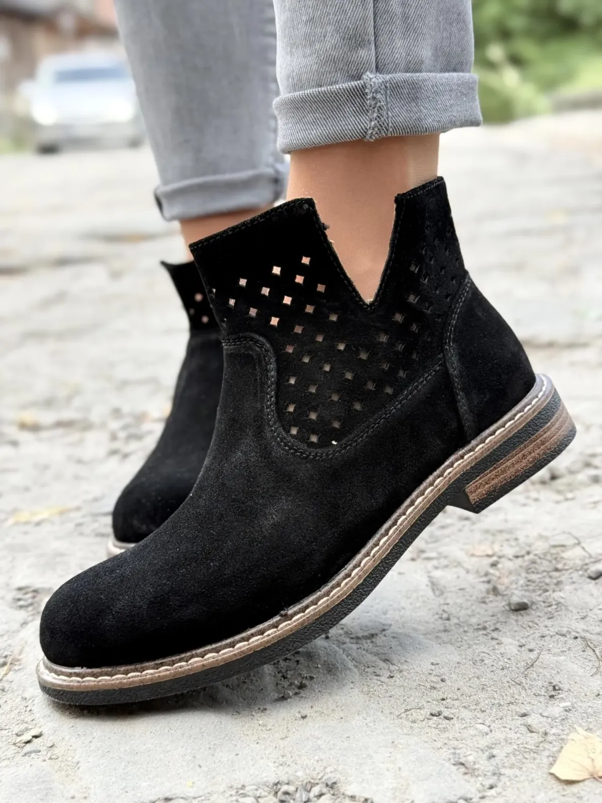 Botki damskie ze skóry naturalnej