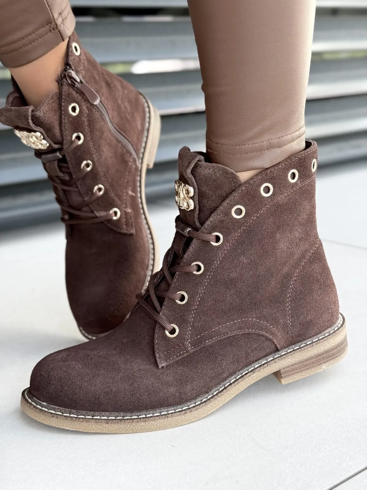 Botki damskie ze skóry naturalnej