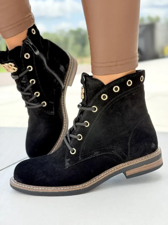 Botki damskie ze skóry naturalnej