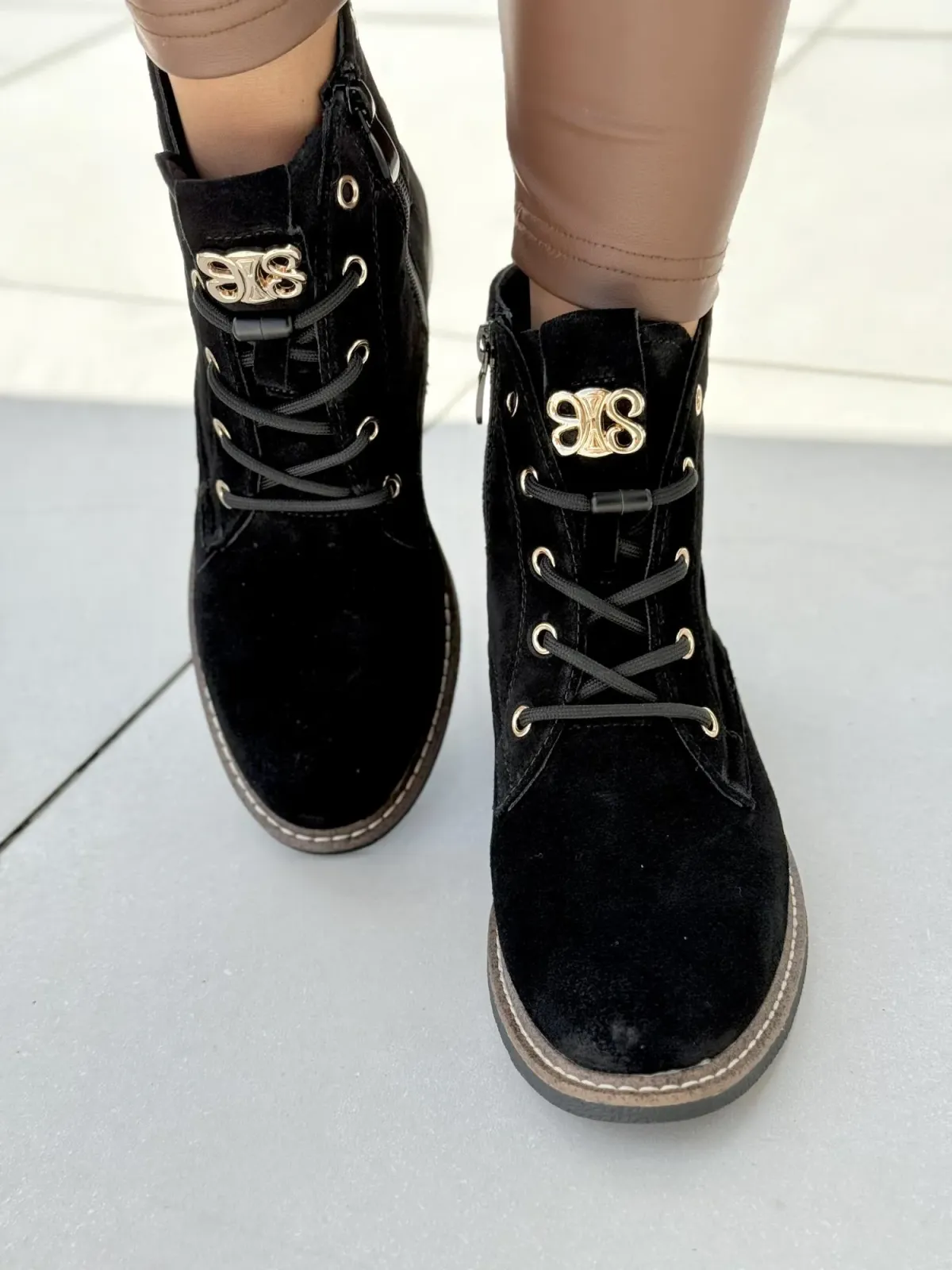 Botki damskie ze skóry naturalnej