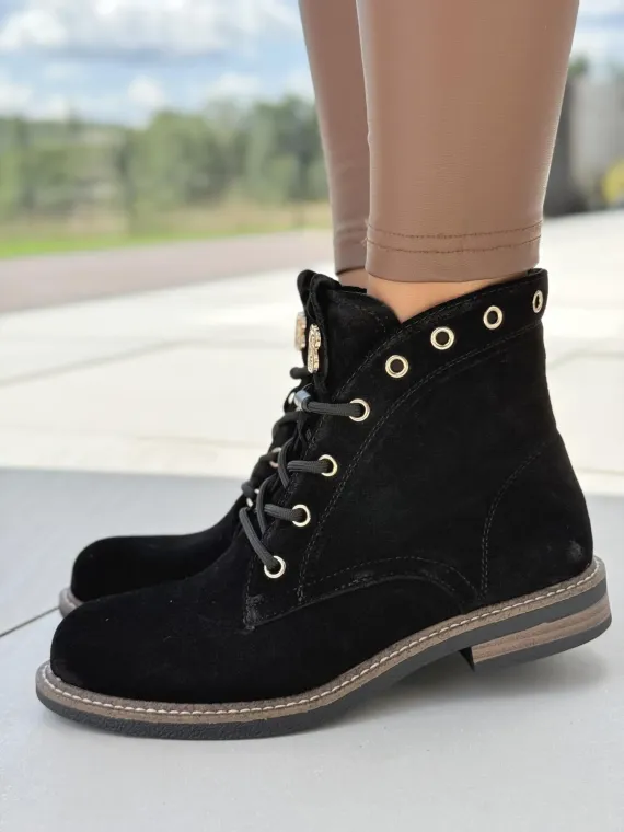 Botki damskie ze skóry naturalnej