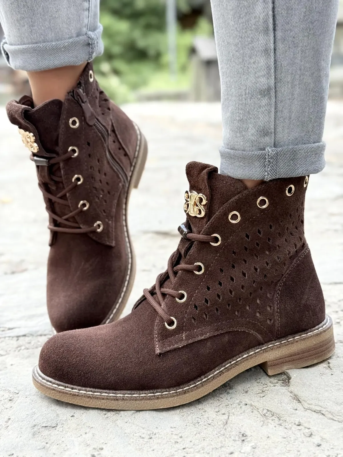 Botki damskie ze skóry naturalnej