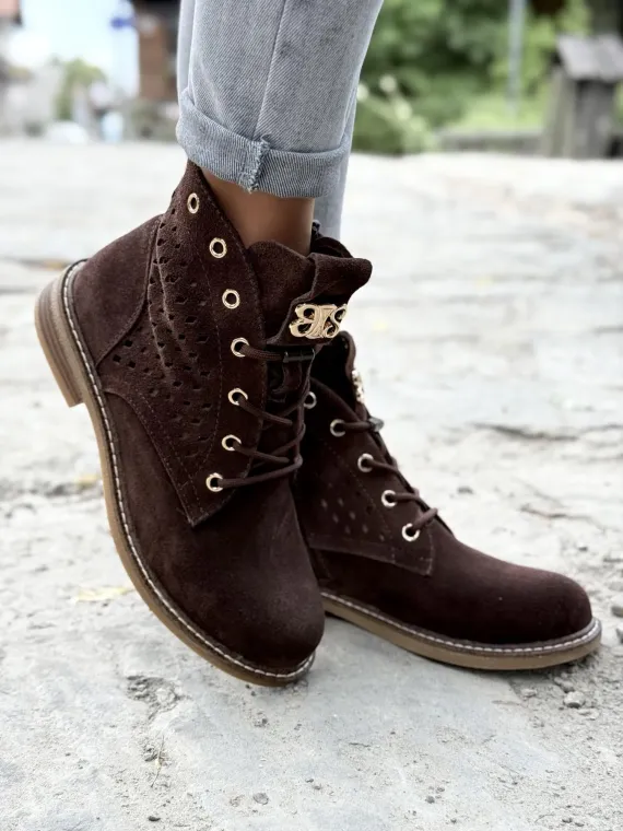 Botki damskie ze skóry naturalnej