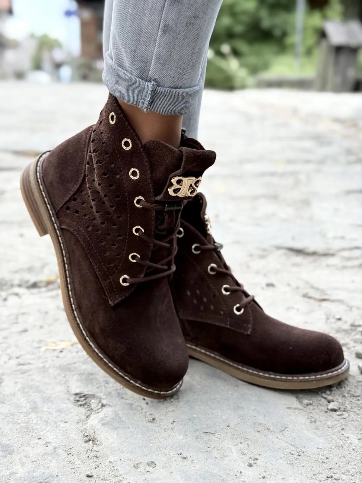 Botki damskie ze skóry naturalnej