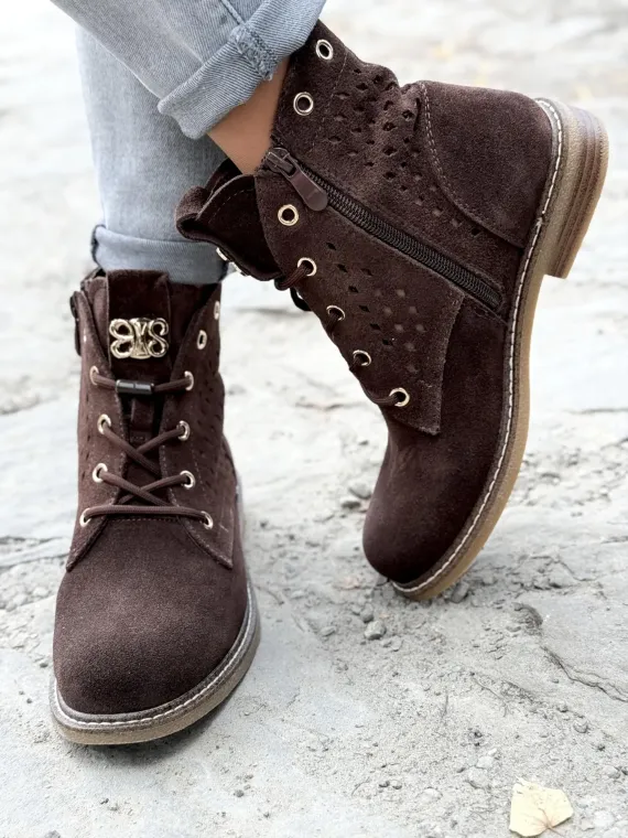 Botki damskie ze skóry naturalnej