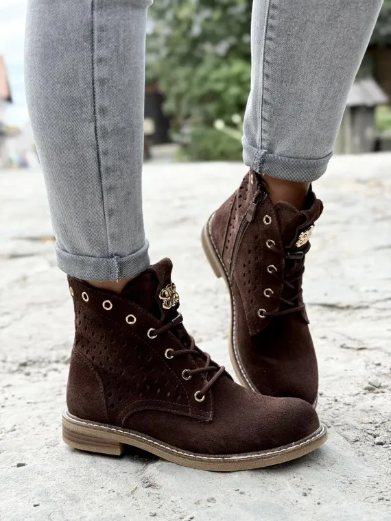 Botki damskie ze skóry naturalnej