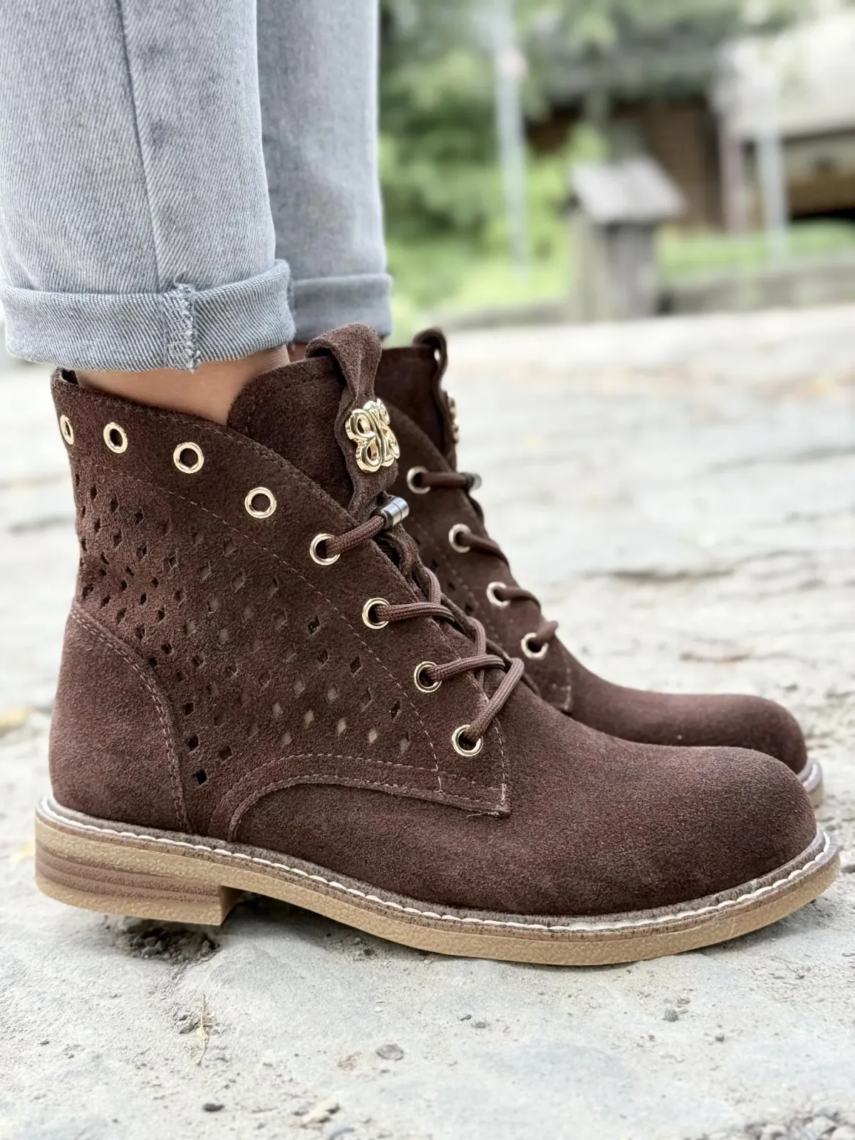 Botki damskie ze skóry naturalnej