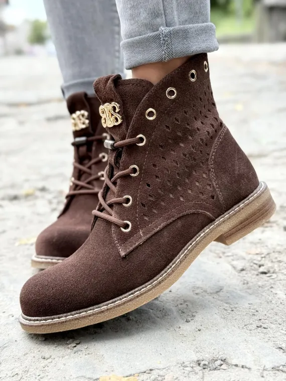 Botki damskie ze skóry naturalnej