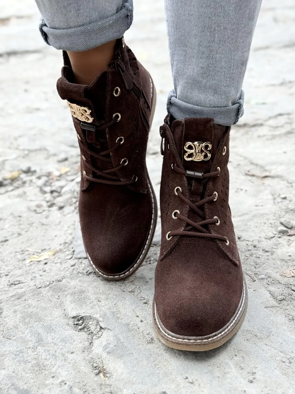 Botki damskie ze skóry naturalnej