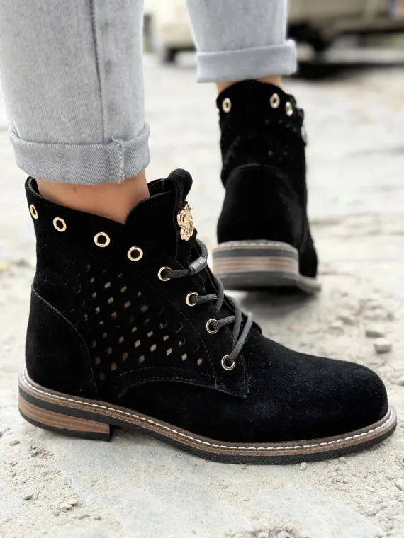 Botki damskie ze skóry naturalnej