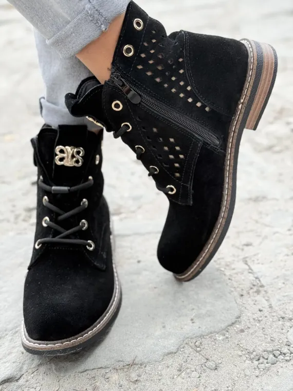 Botki damskie ze skóry naturalnej