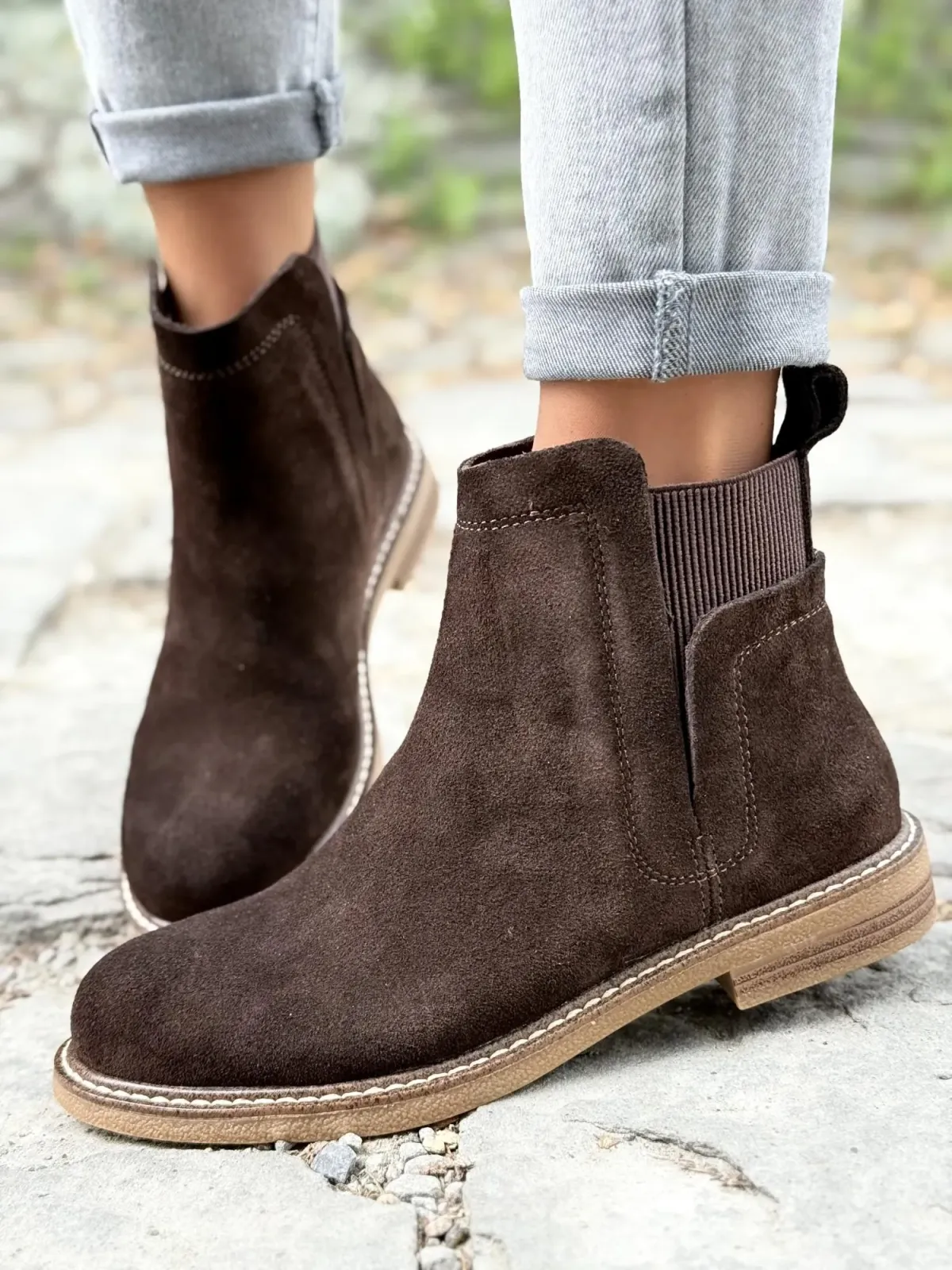 Botki damskie ze skóry naturalnej