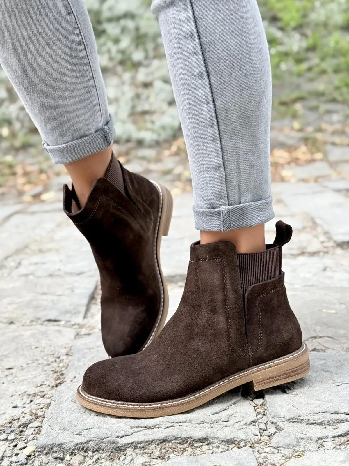 Botki damskie ze skóry naturalnej