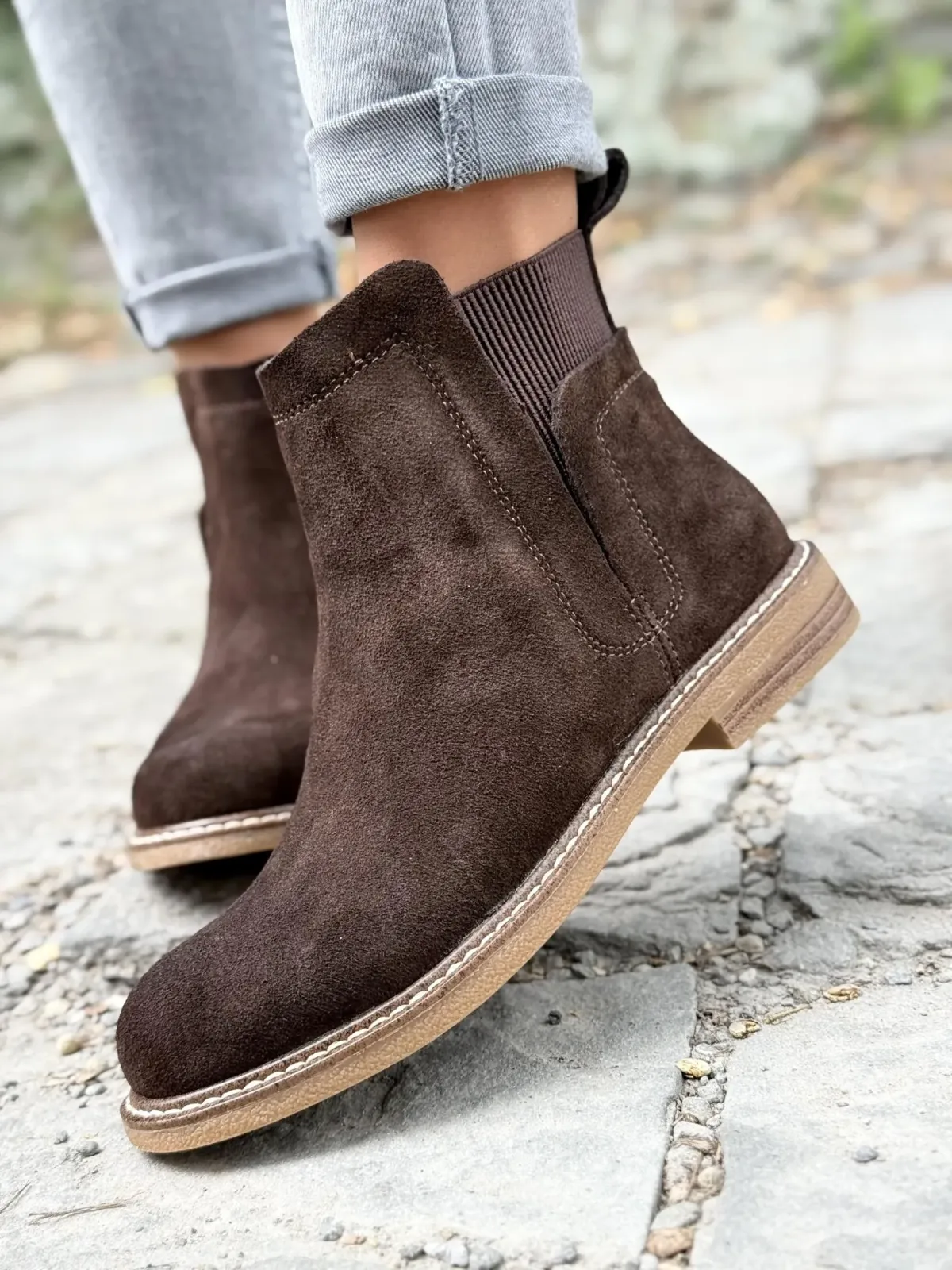 Botki damskie ze skóry naturalnej