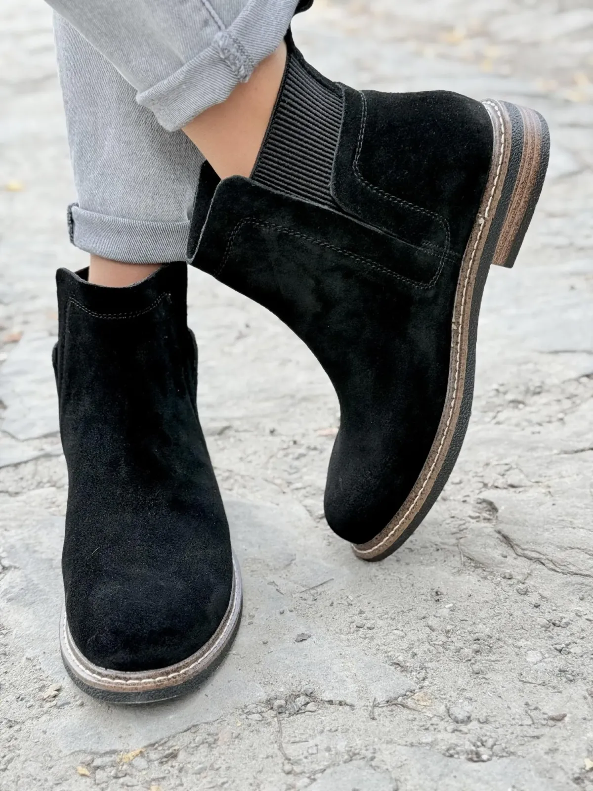 Botki damskie ze skóry naturalnej