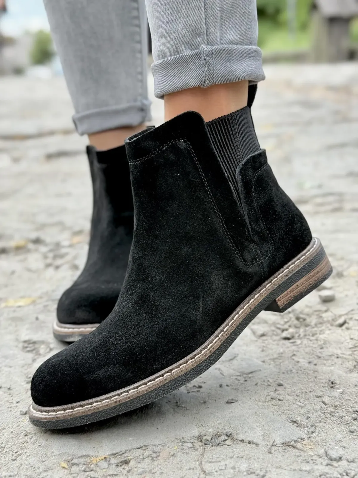 Botki damskie ze skóry naturalnej