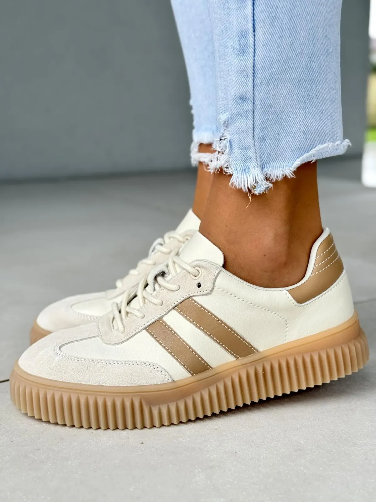 Sneakersy damskie ze skóry naturalnej