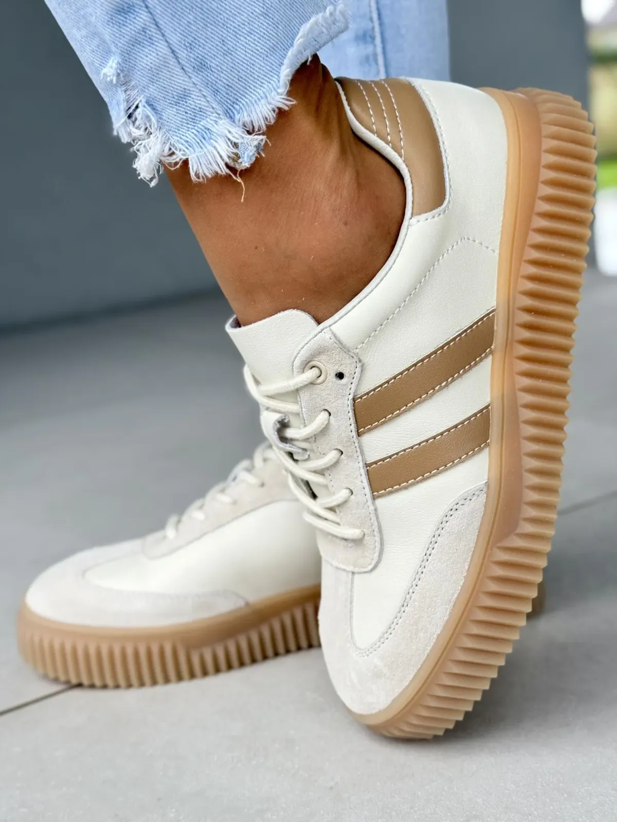 Sneakersy damskie ze skóry naturalnej