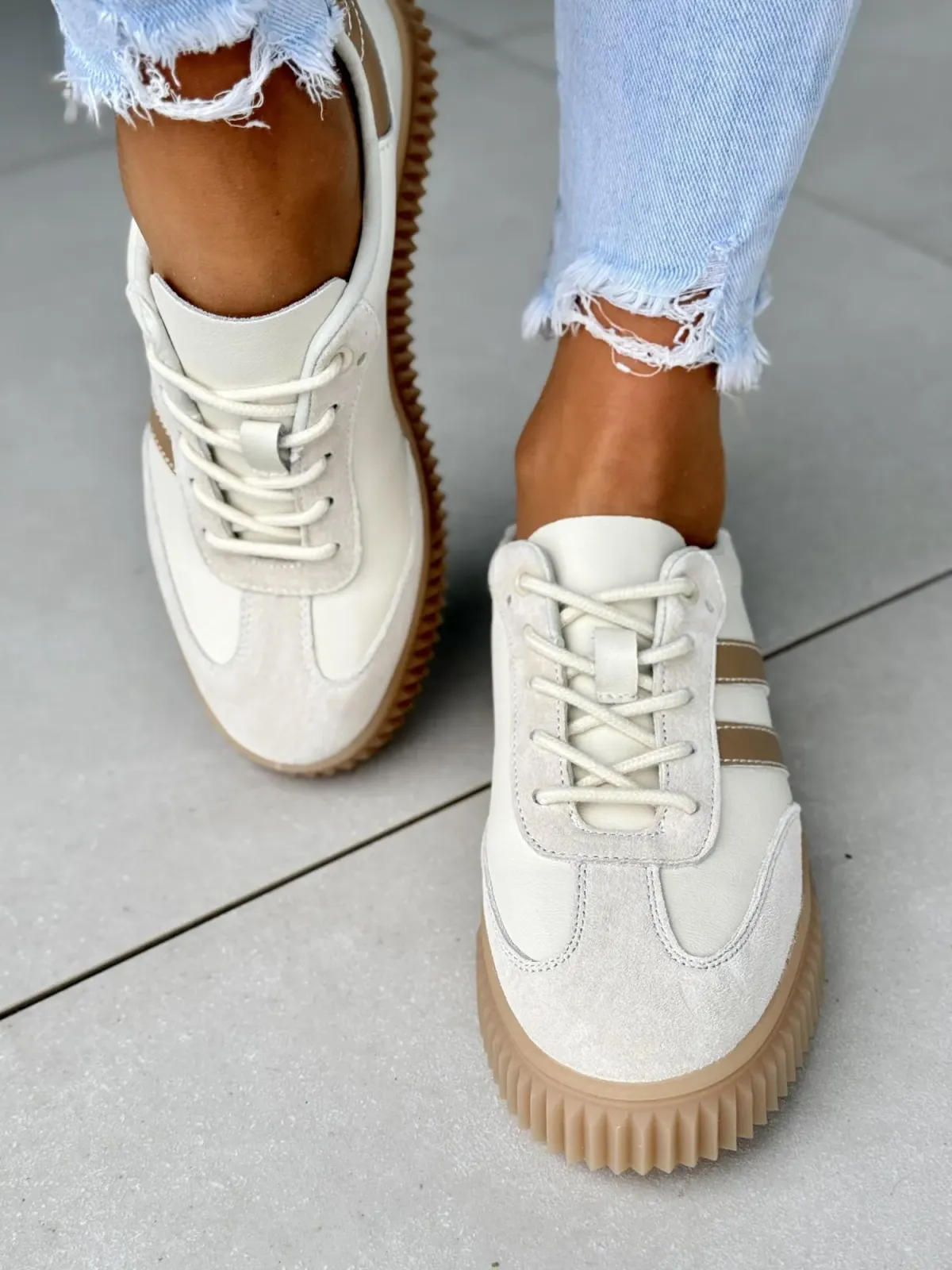 Sneakersy damskie ze skóry naturalnej