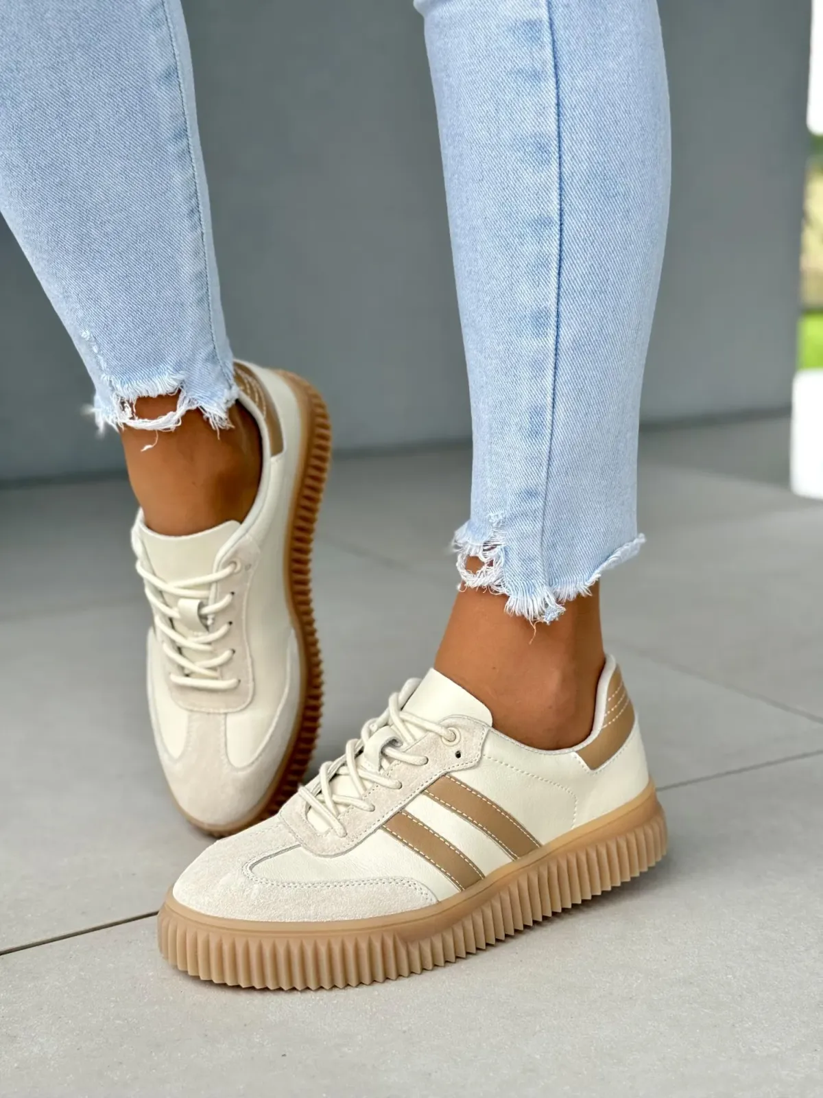 Sneakersy damskie ze skóry naturalnej