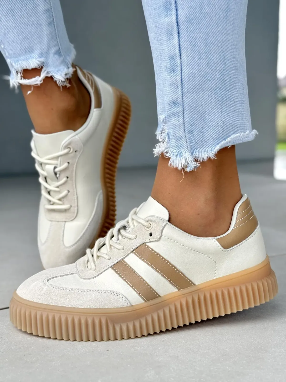 Sneakersy damskie ze skóry naturalnej