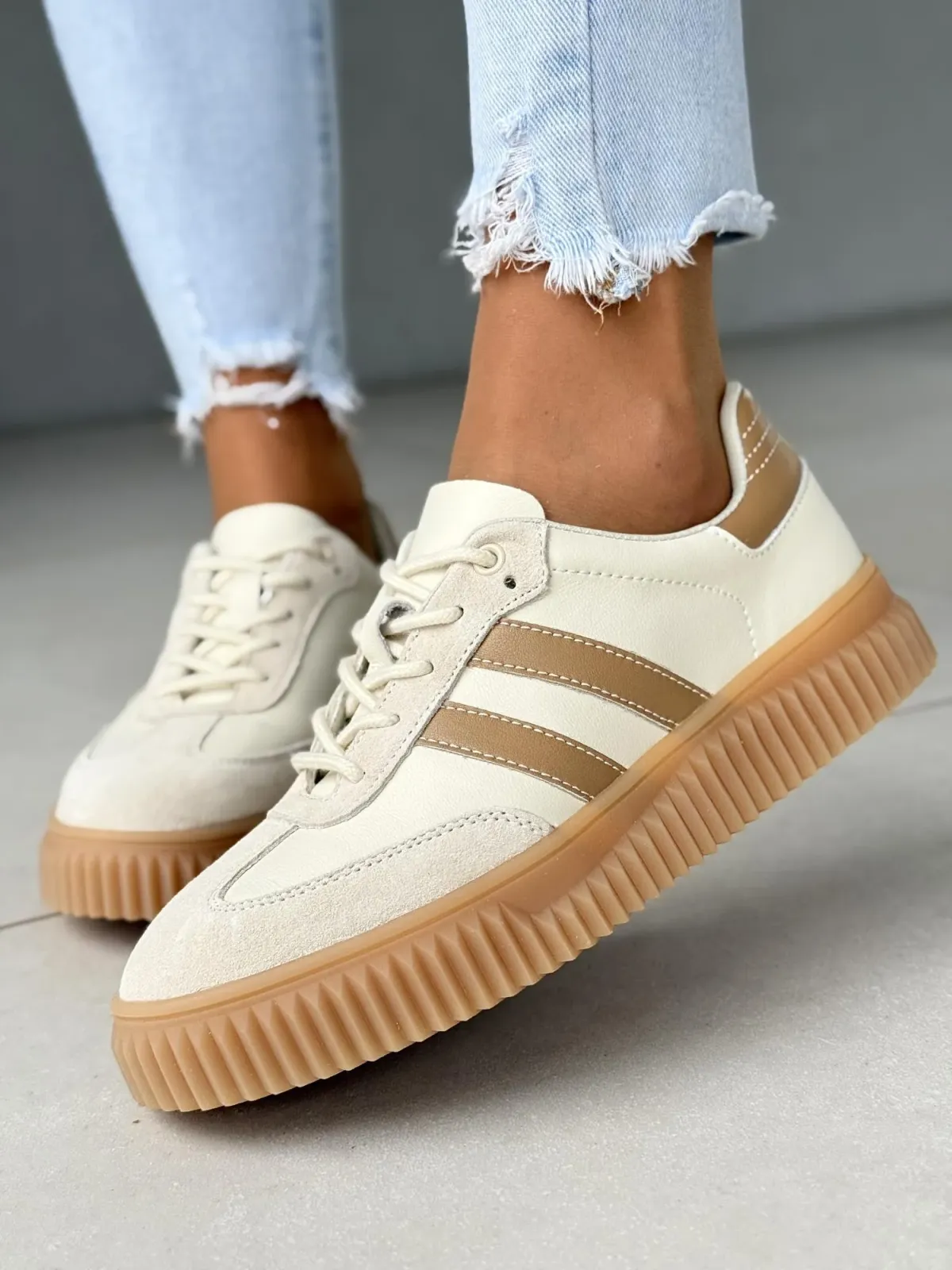 Sneakersy damskie ze skóry naturalnej