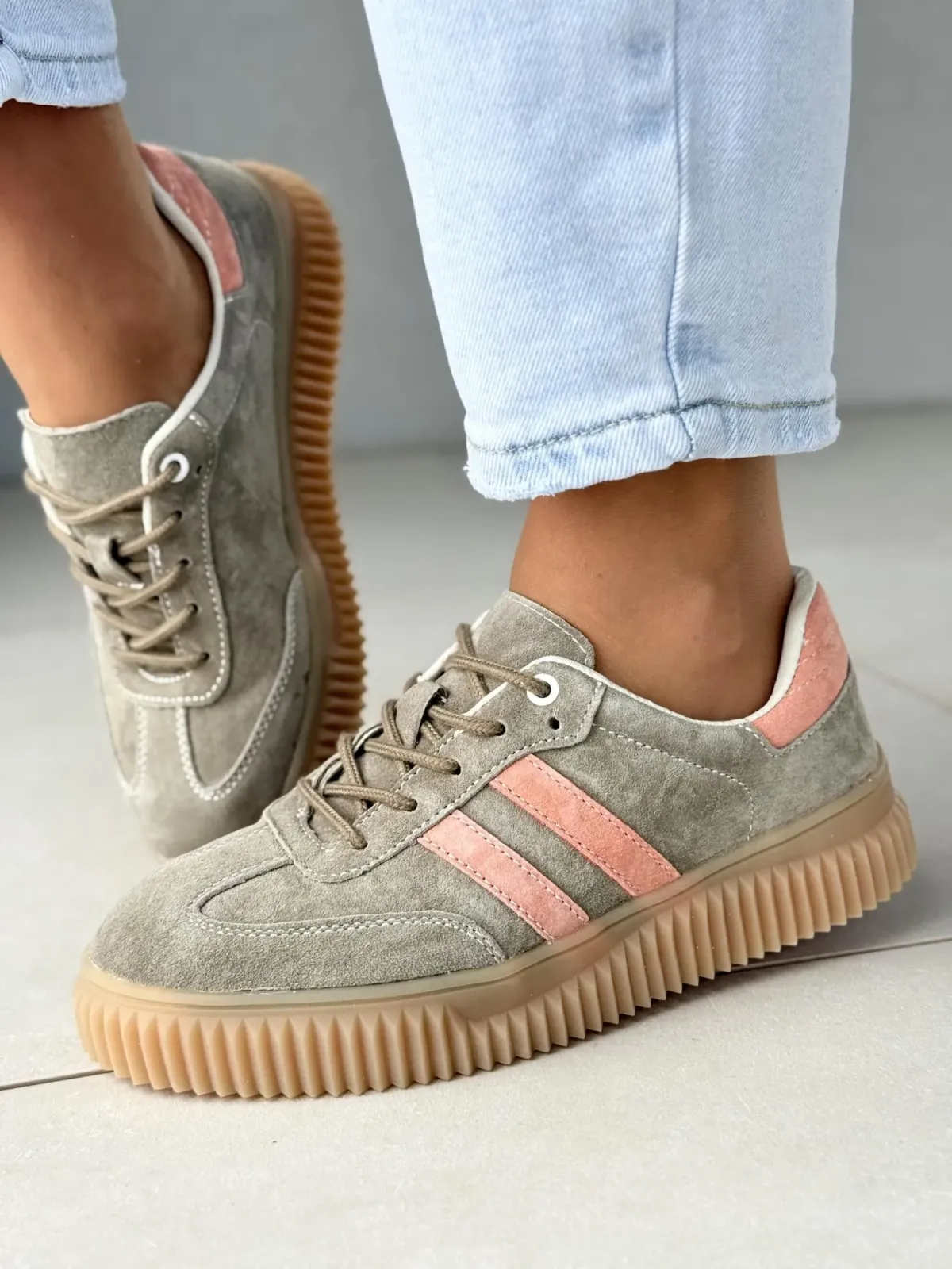 Sneakersy damskie ze skóry naturalnej