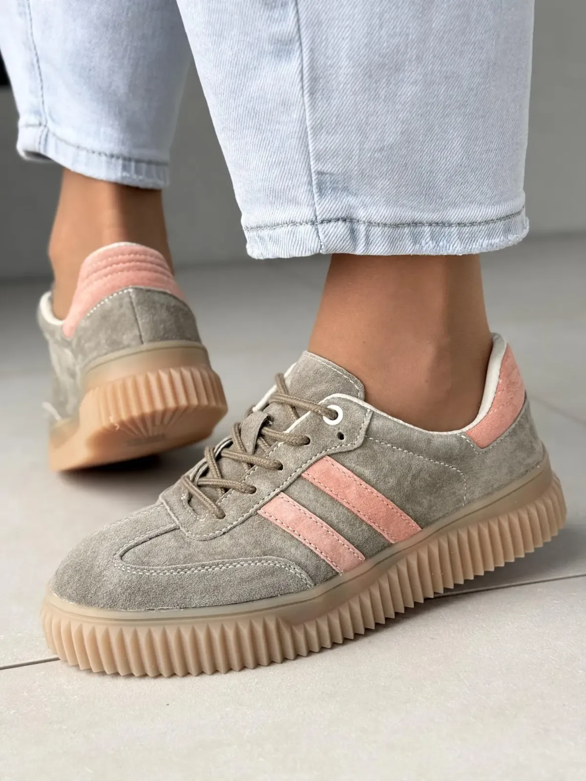 Sneakersy damskie ze skóry naturalnej