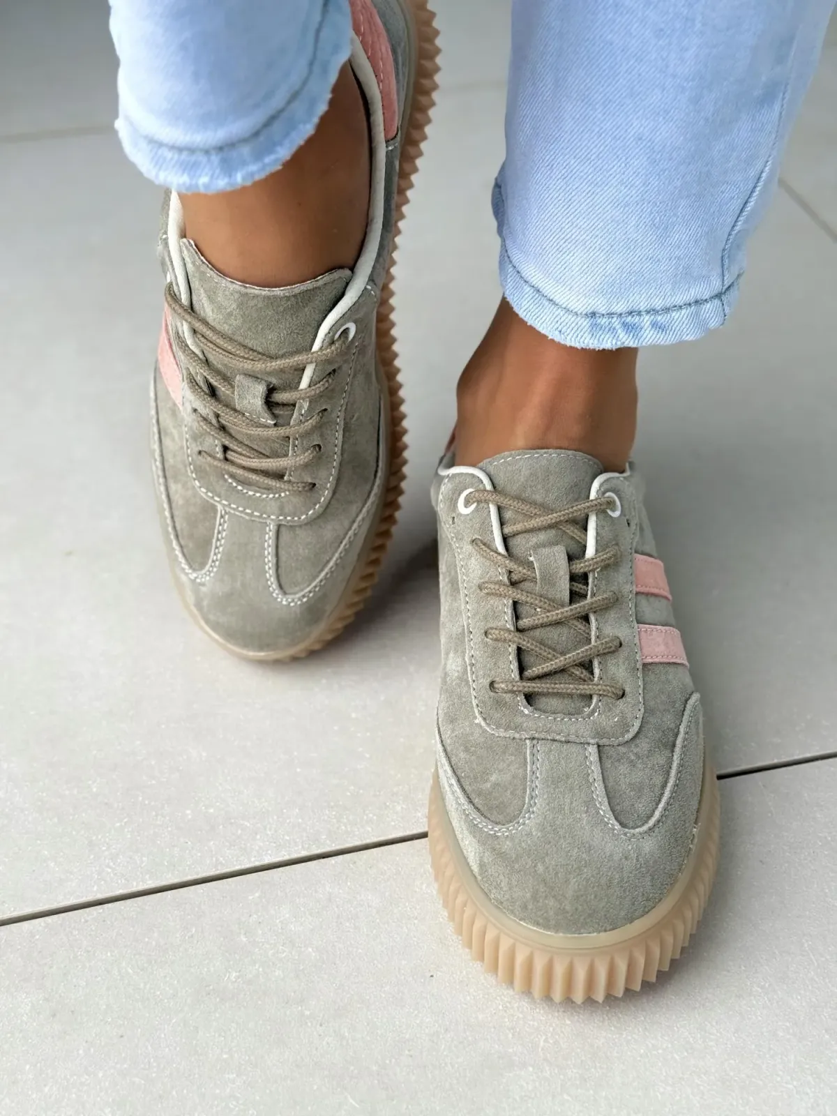 Sneakersy damskie ze skóry naturalnej