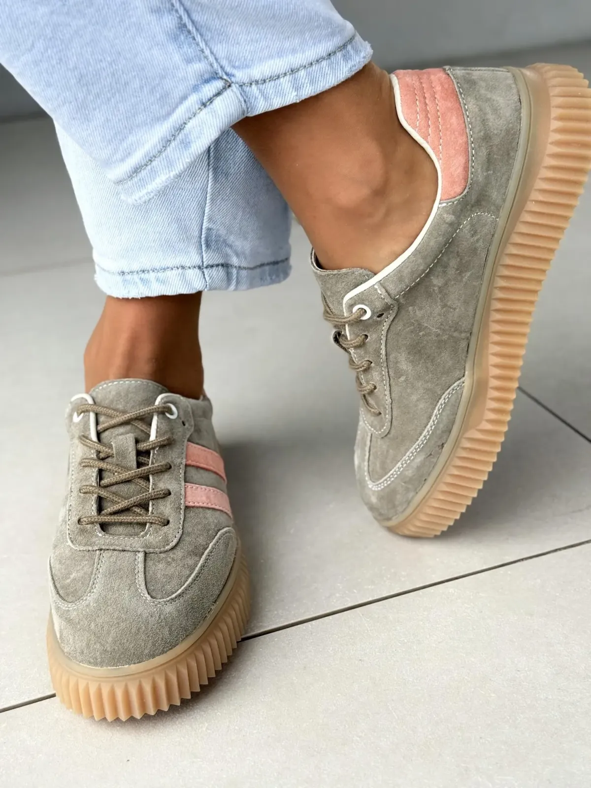 Sneakersy damskie ze skóry naturalnej