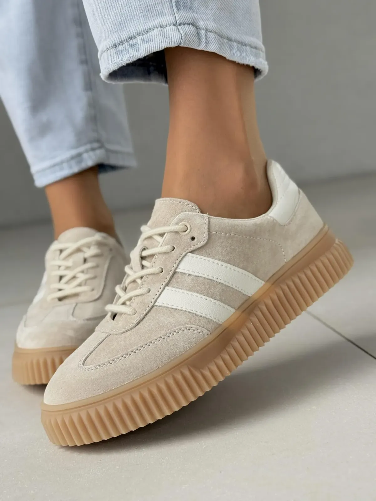 Sneakersy damskie ze skóry naturalnej