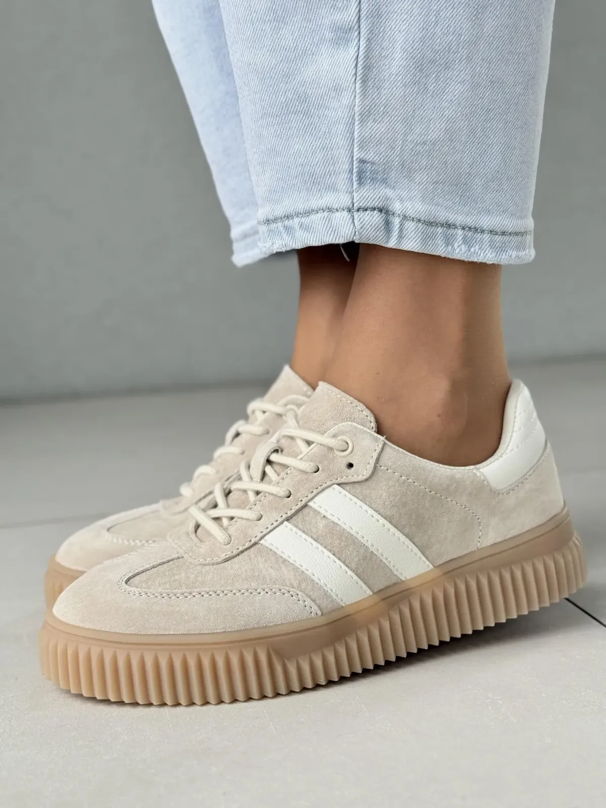 Sneakersy damskie ze skóry naturalnej