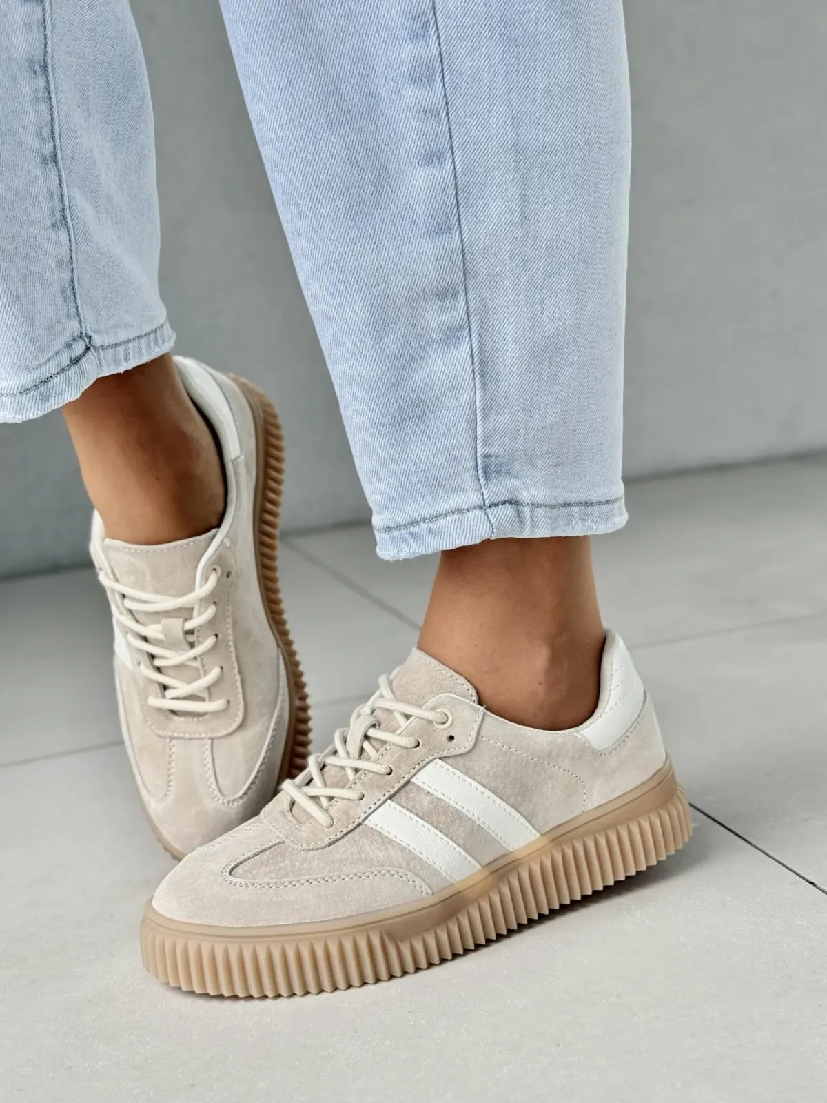 Sneakersy damskie ze skóry naturalnej