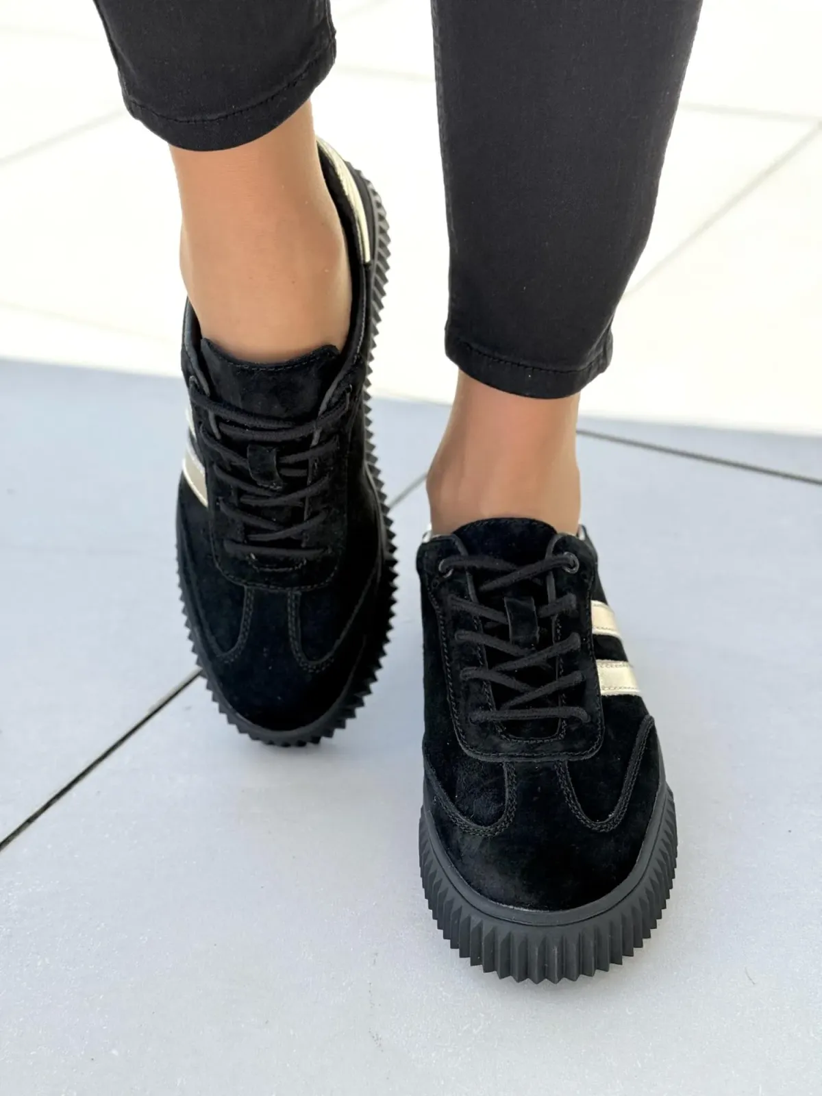 Sneakersy damskie ze skóry naturalnej