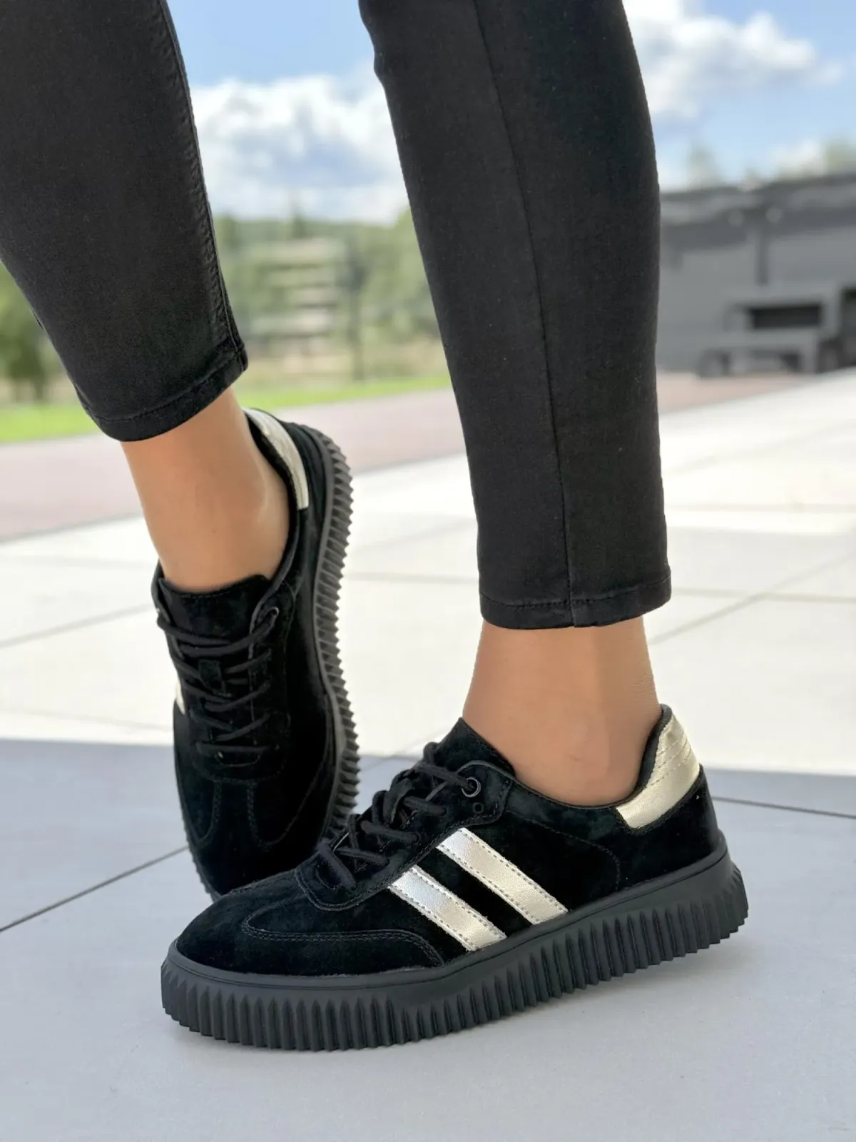 Sneakersy damskie ze skóry naturalnej