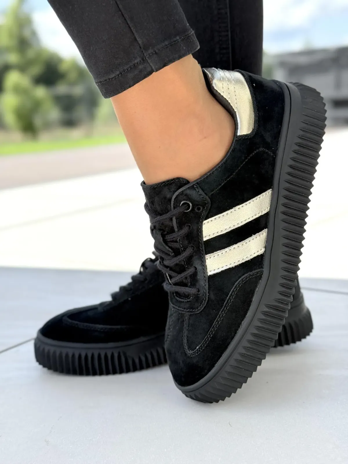 Sneakersy damskie ze skóry naturalnej