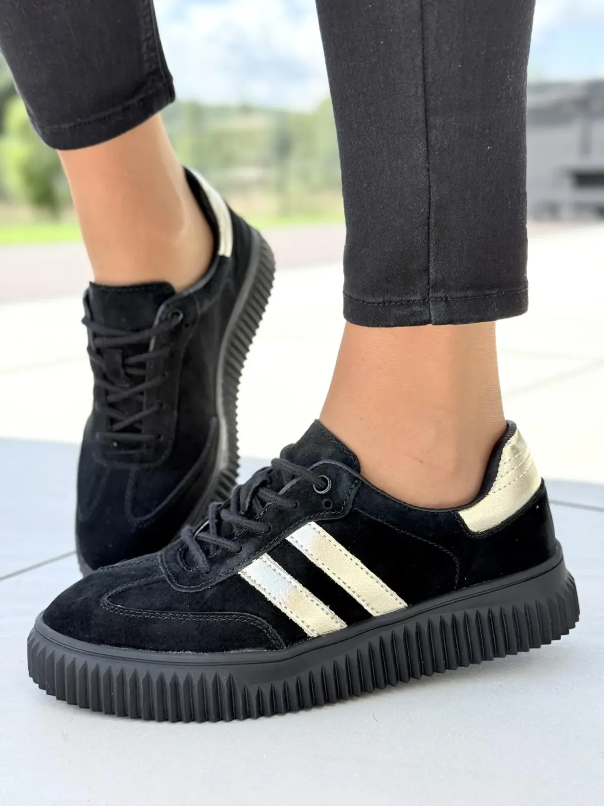 Sneakersy damskie ze skóry naturalnej