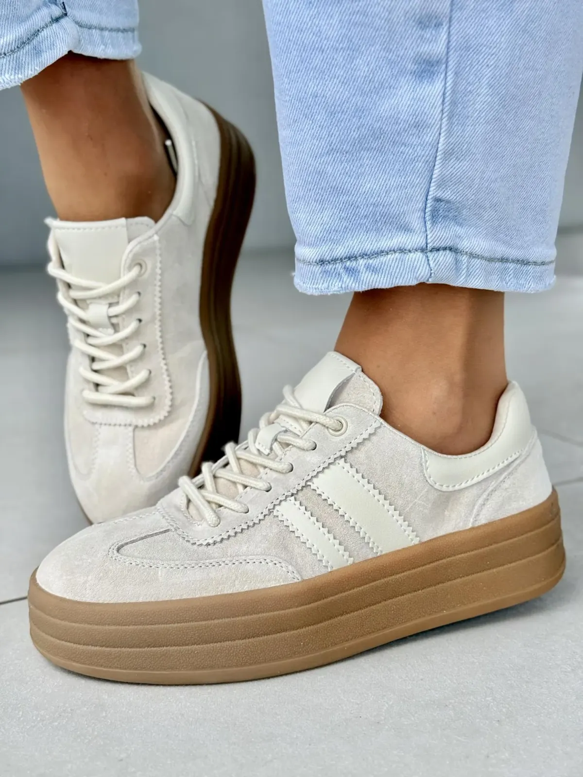 Sneakersy damskie ze skóry naturalnej