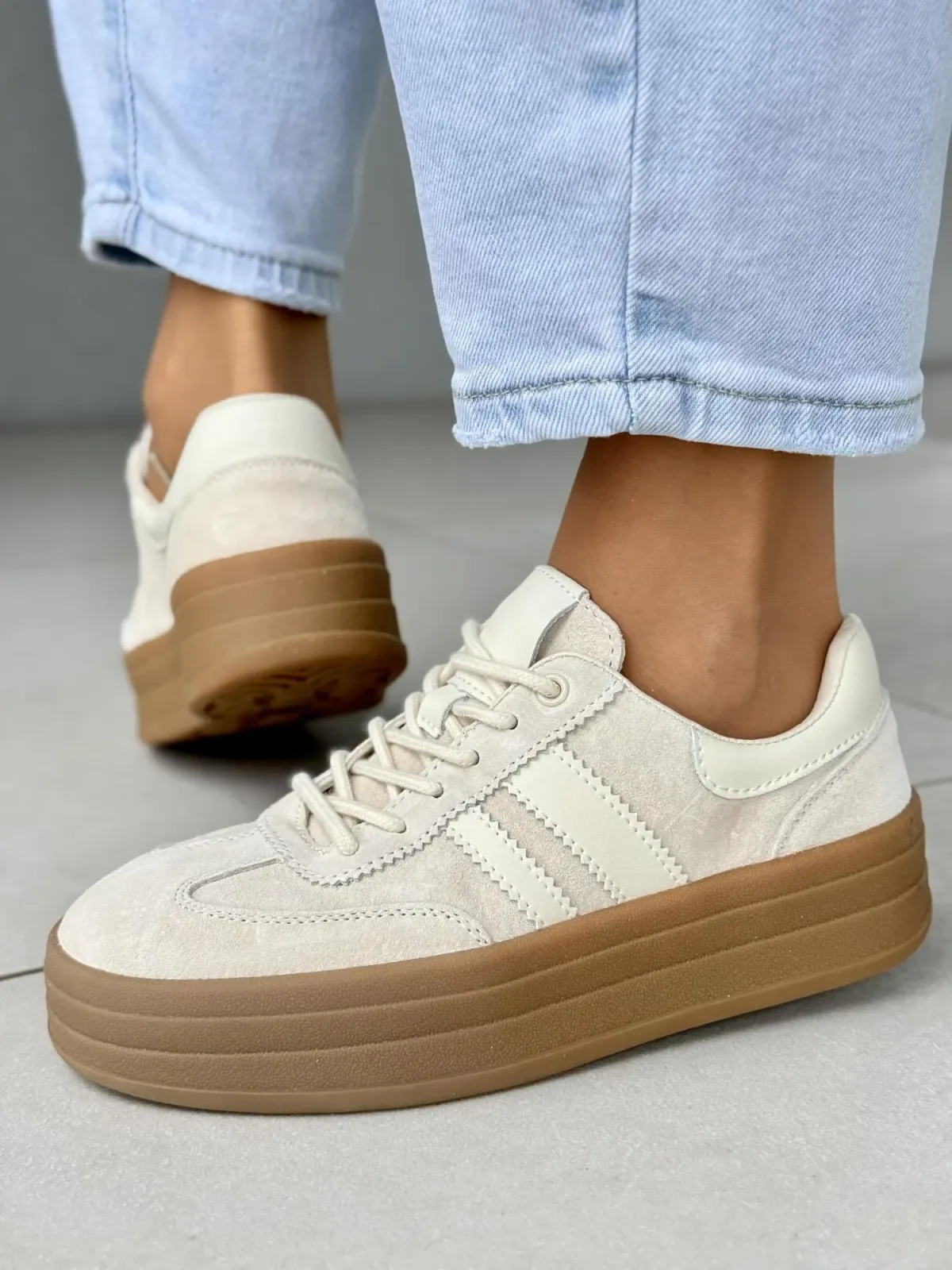 Sneakersy damskie ze skóry naturalnej