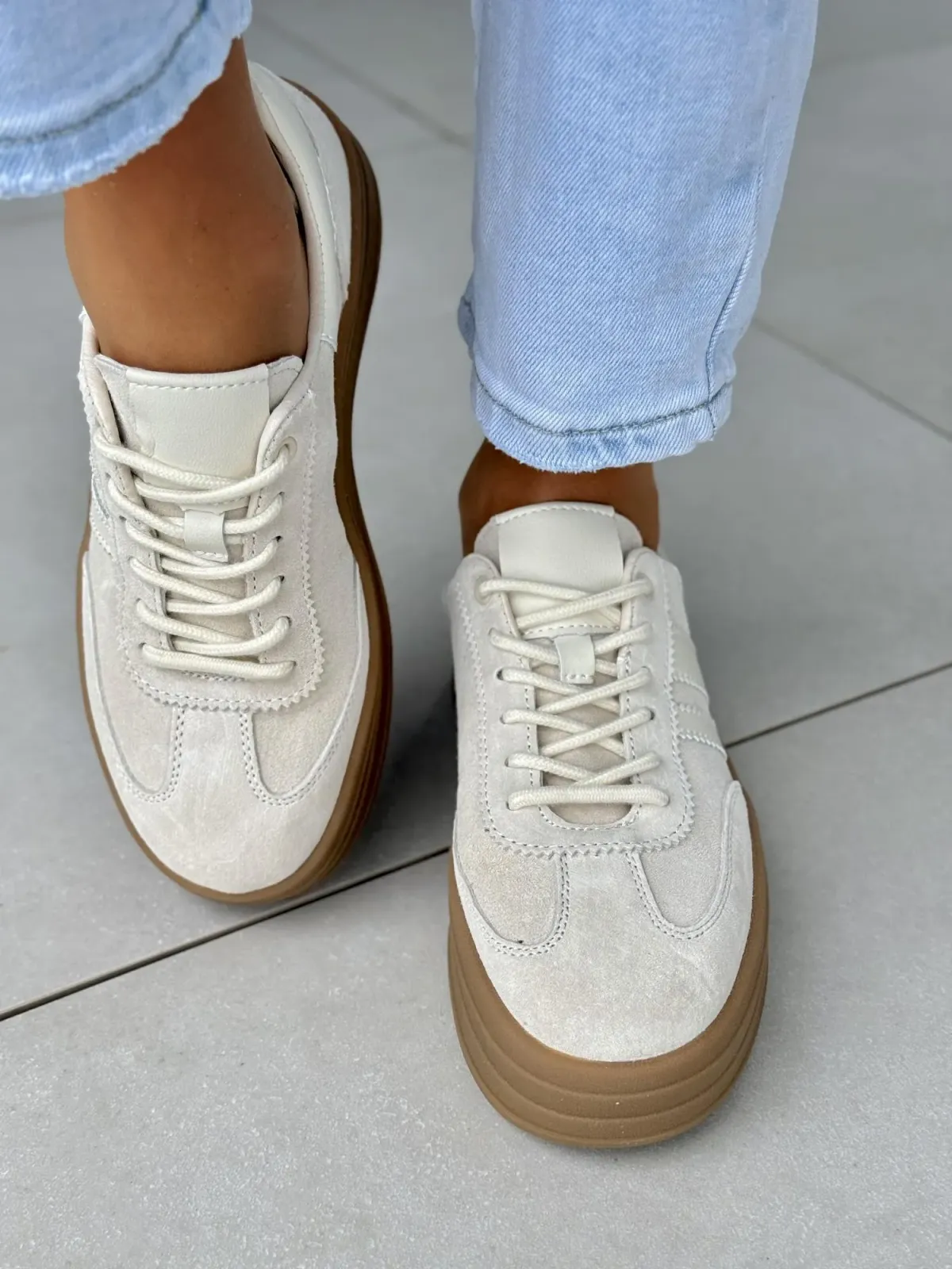 Sneakersy damskie ze skóry naturalnej