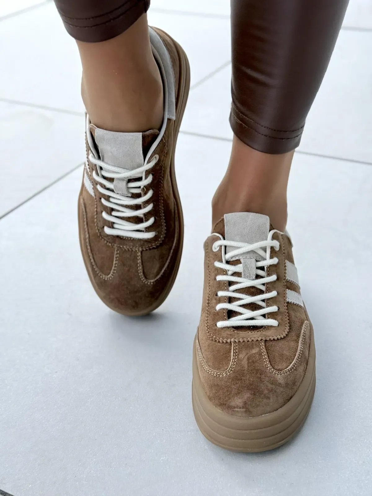 Sneakersy damskie ze skóry naturalnej