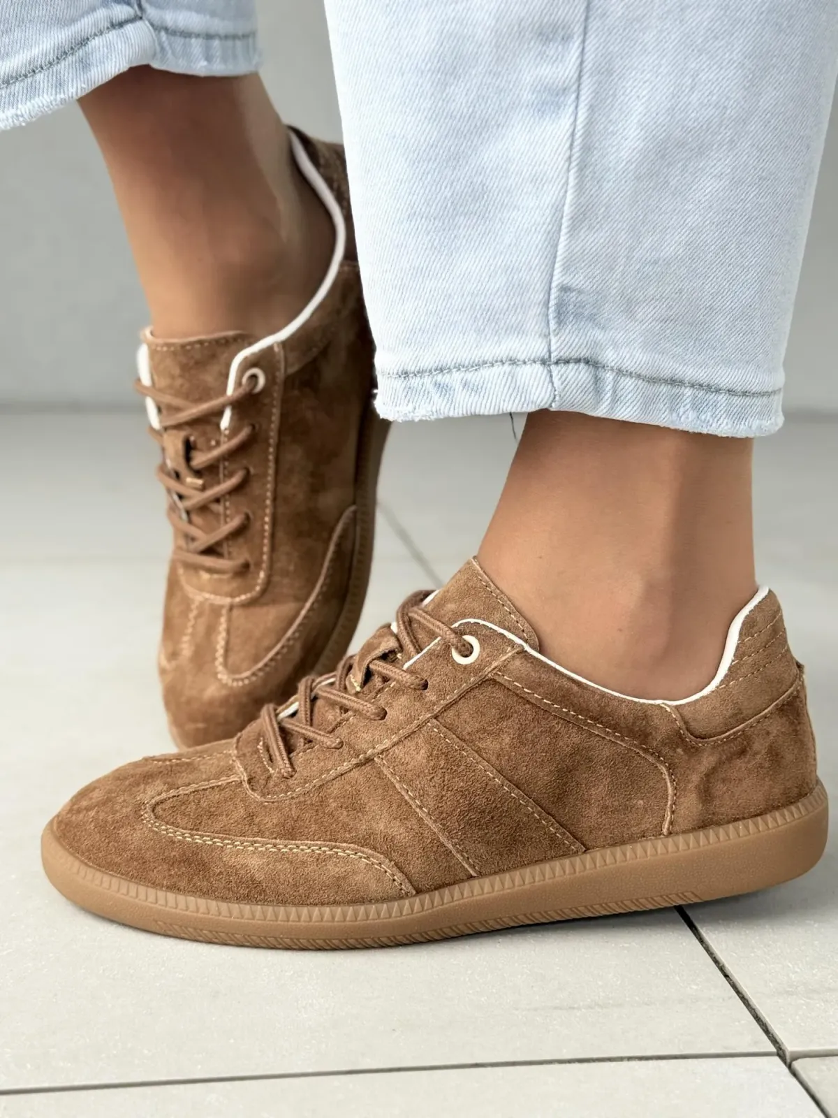 Sneakersy damskie ze skóry naturalnej