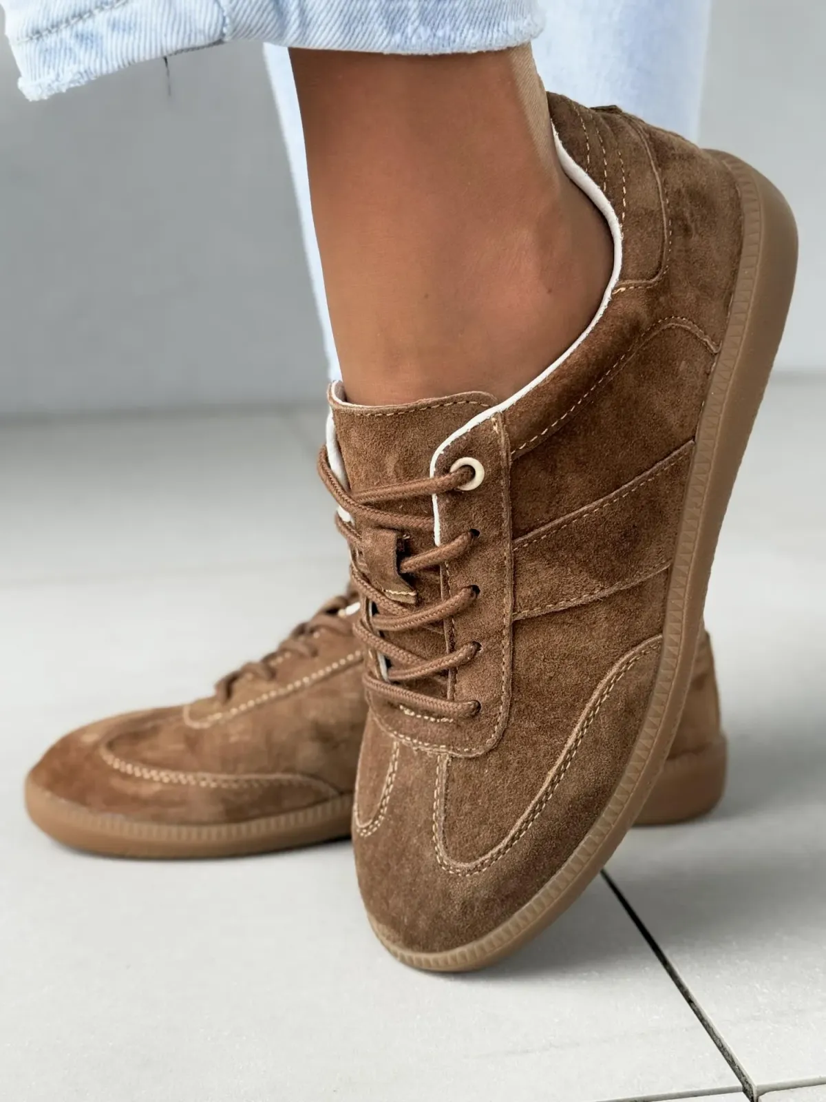 Sneakersy damskie ze skóry naturalnej