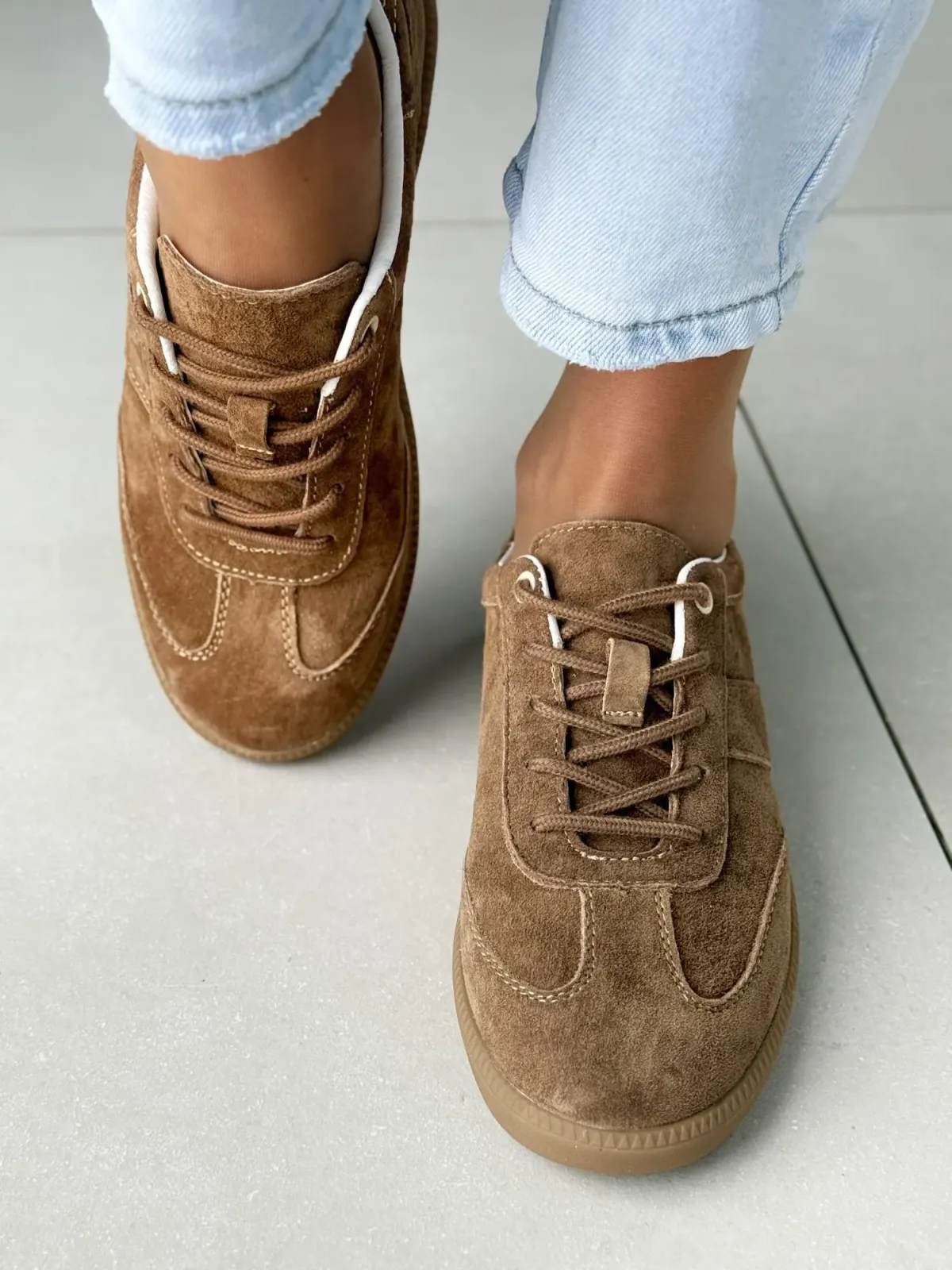 Sneakersy damskie ze skóry naturalnej