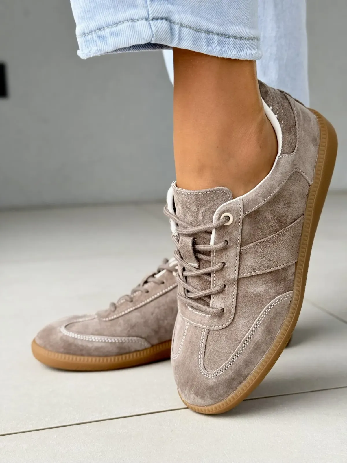 Sneakersy damskie ze skóry naturalnej