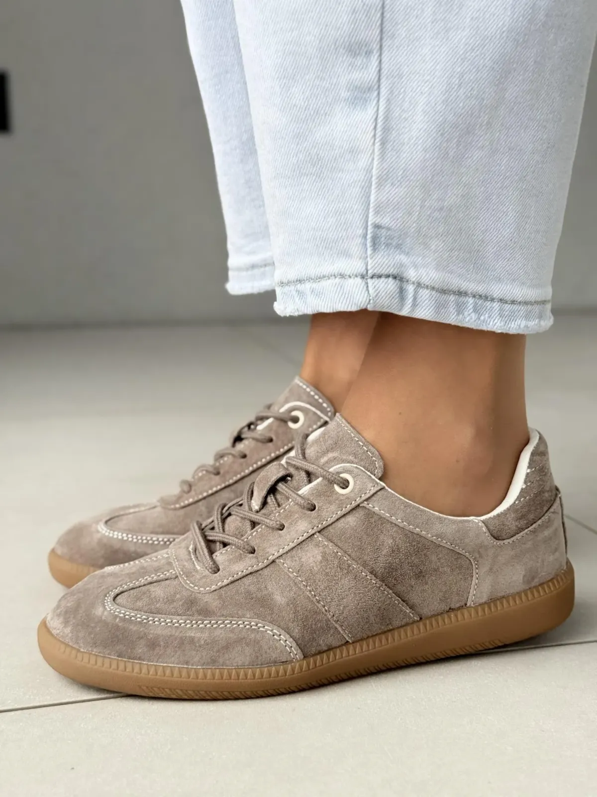 Sneakersy damskie ze skóry naturalnej