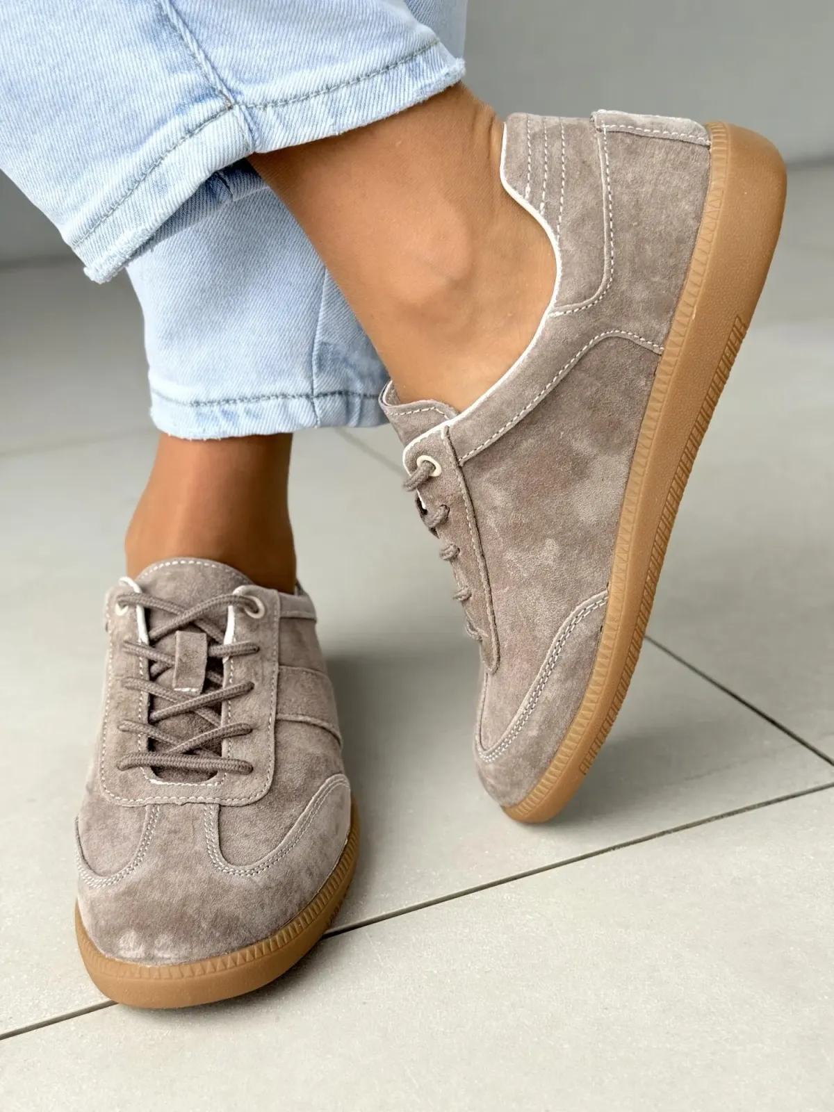 Sneakersy damskie ze skóry naturalnej