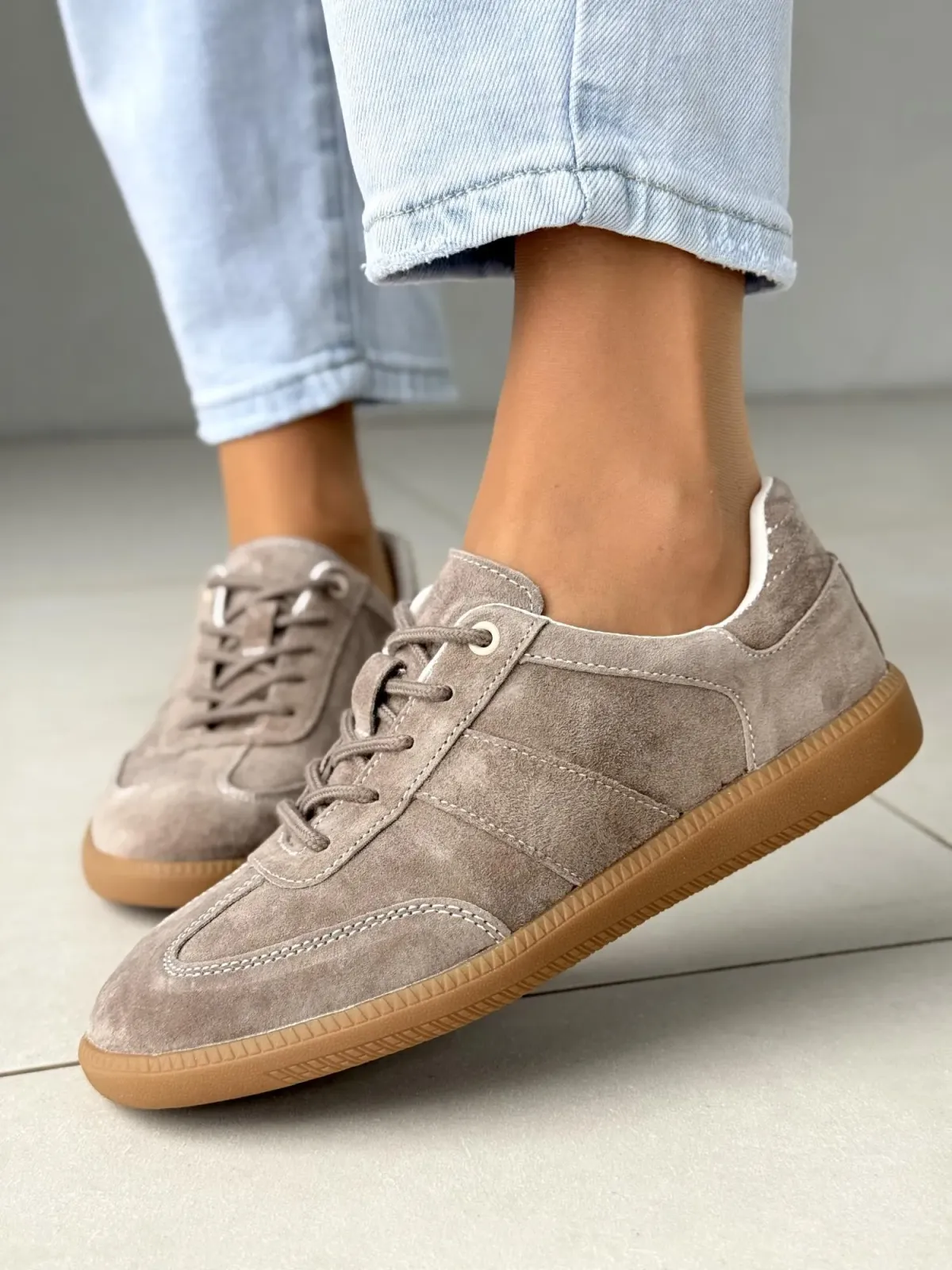 Sneakersy damskie ze skóry naturalnej