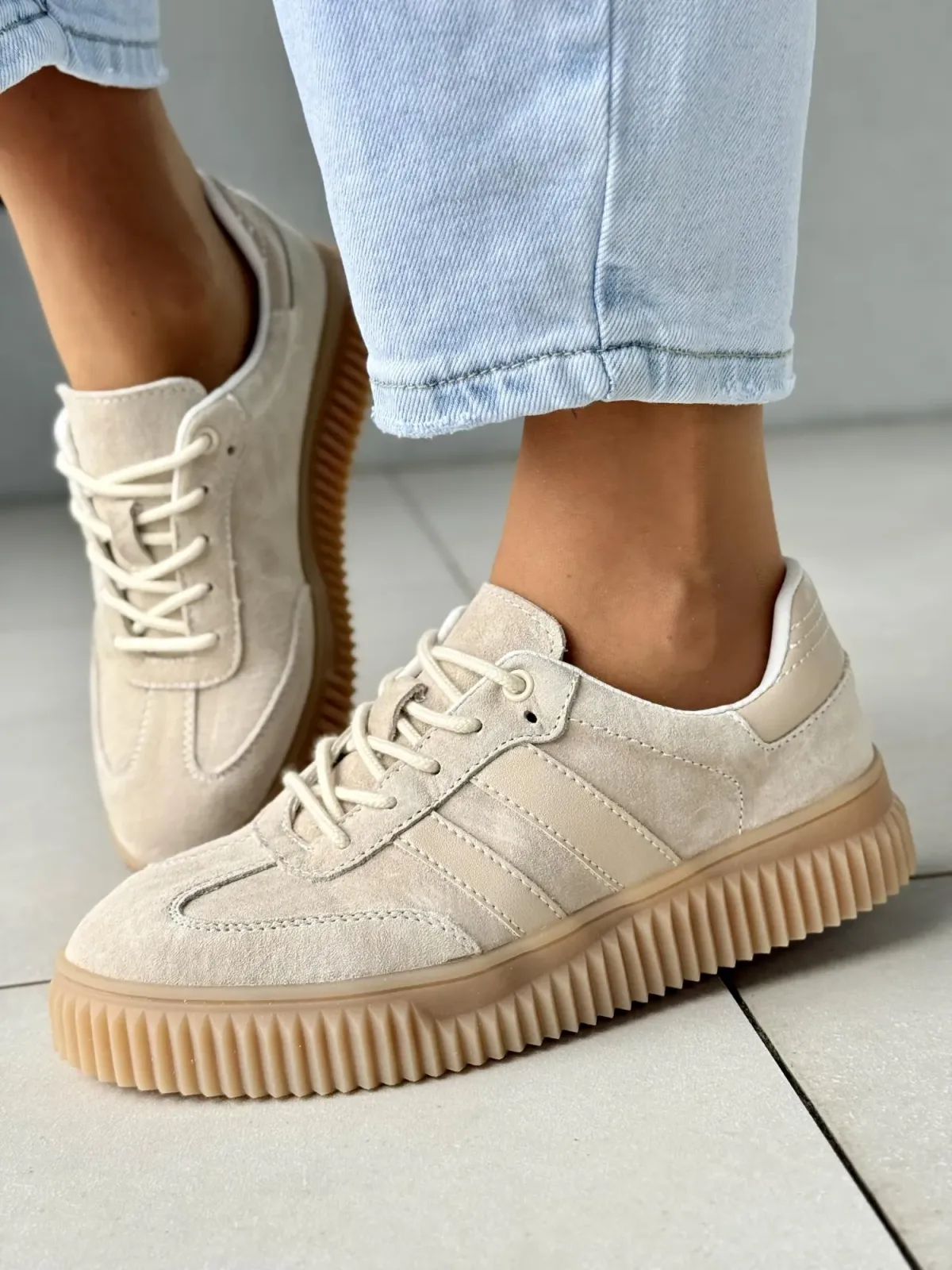 Sneakersy damskie ze skóry naturalnej