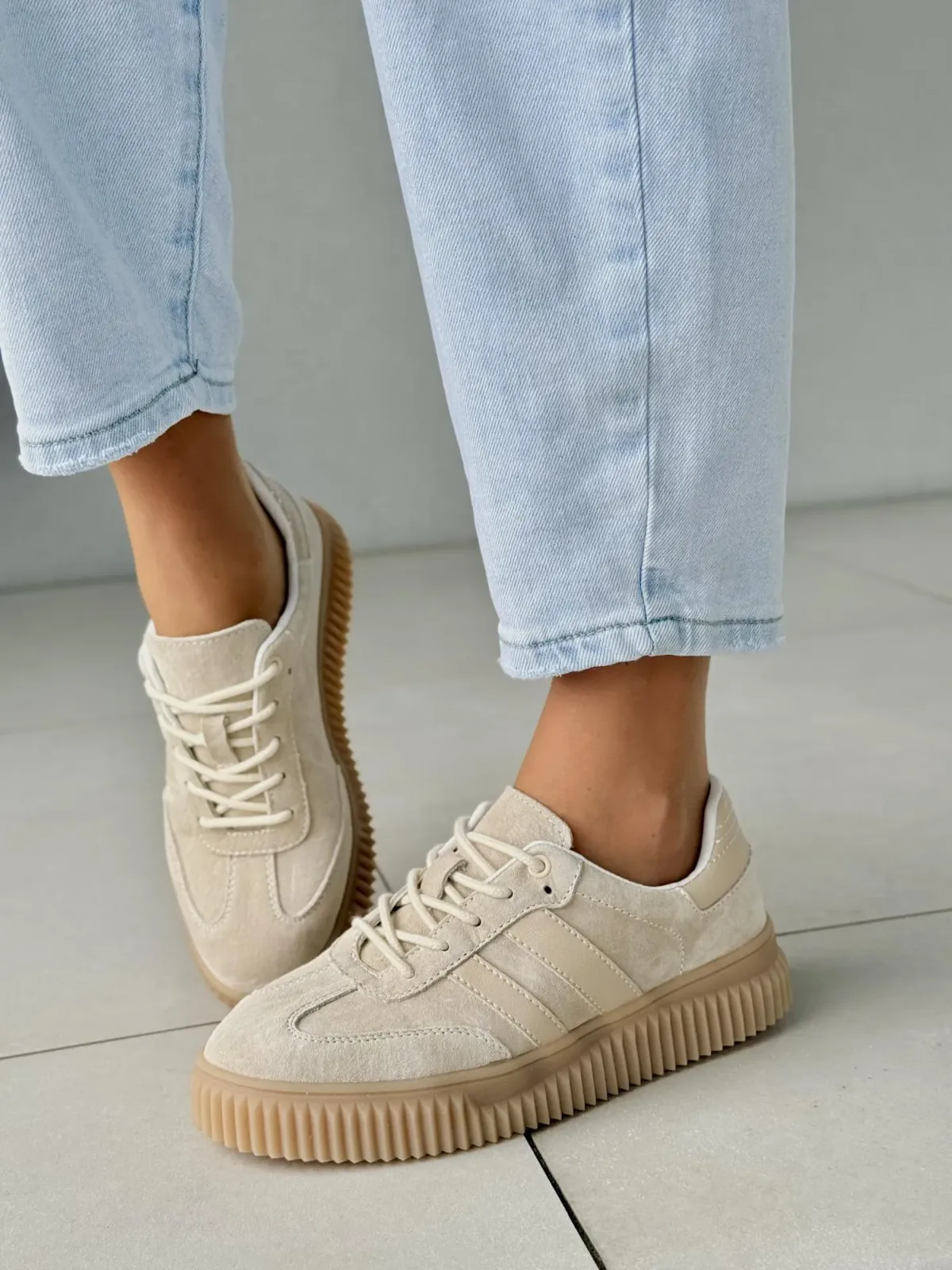 Sneakersy damskie ze skóry naturalnej